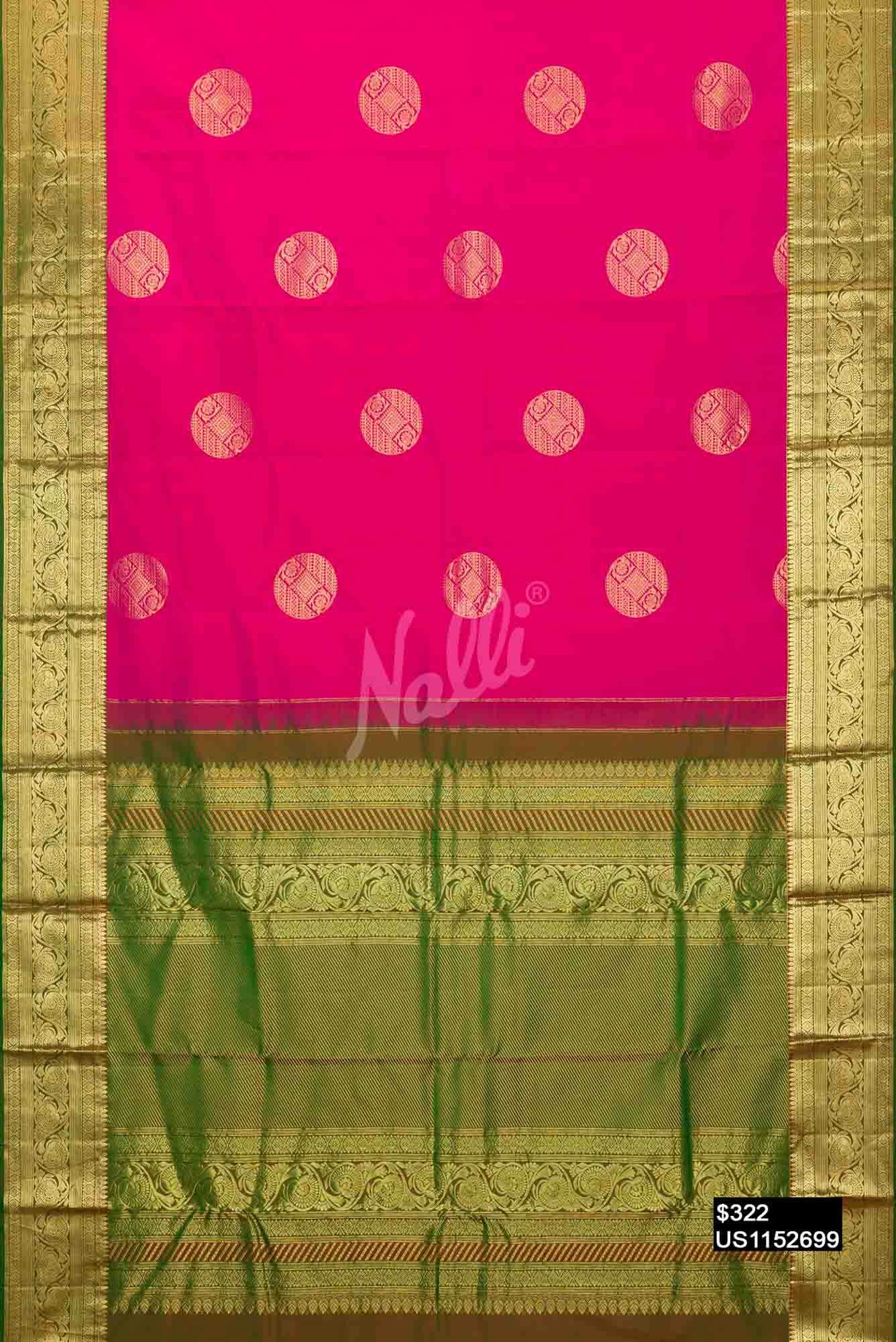 Pink Kanchipuram Silk Saree