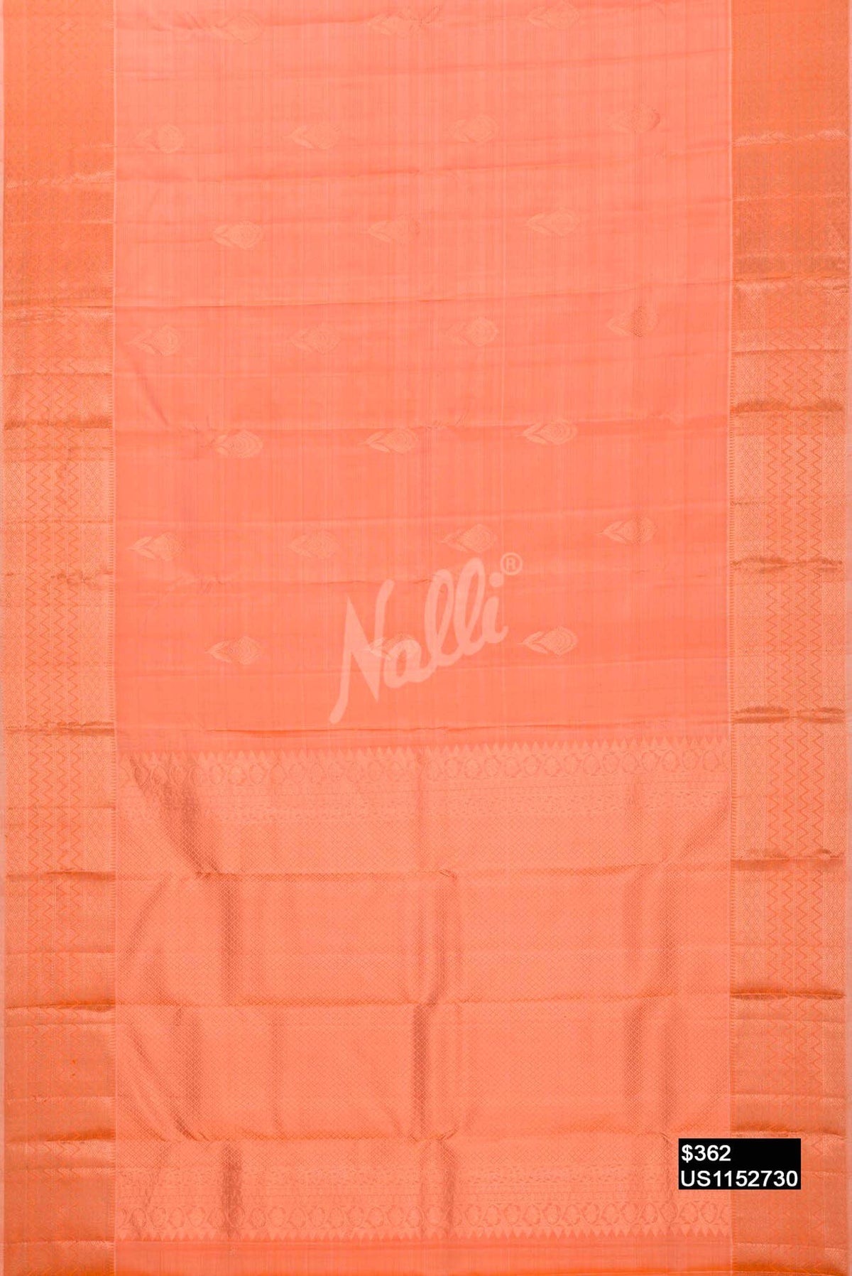 Peach Kanchipuram Silk Saree
