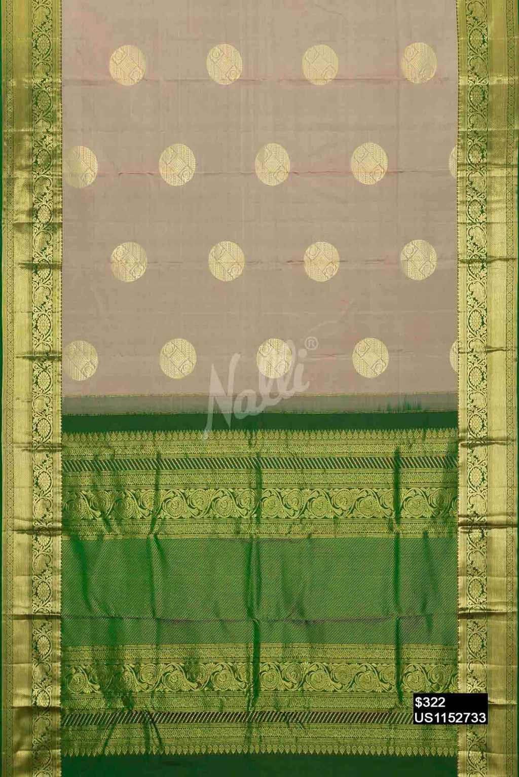 Grey Kanchipuram Silk Saree