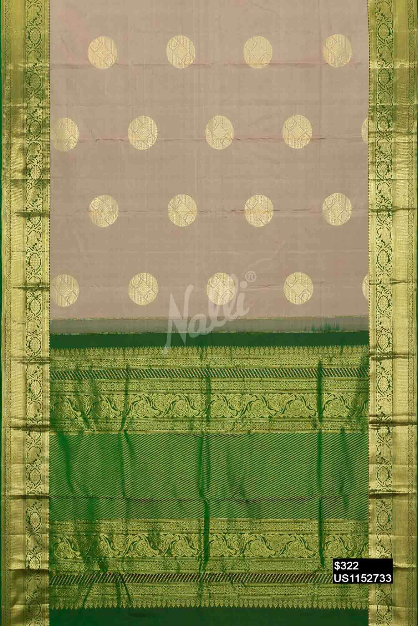 Grey Kanchipuram Silk Saree