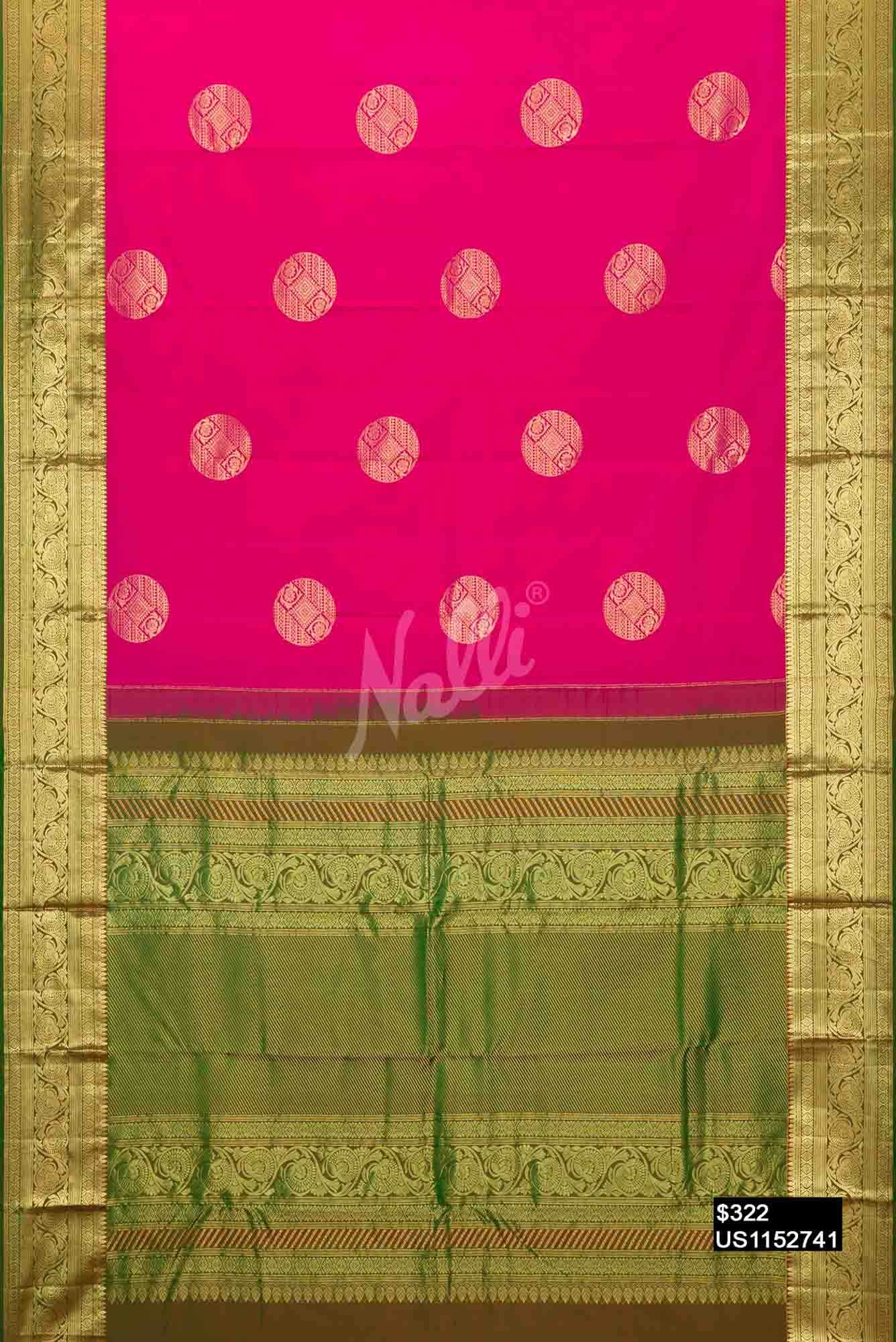Pink Kanchipuram Silk Saree