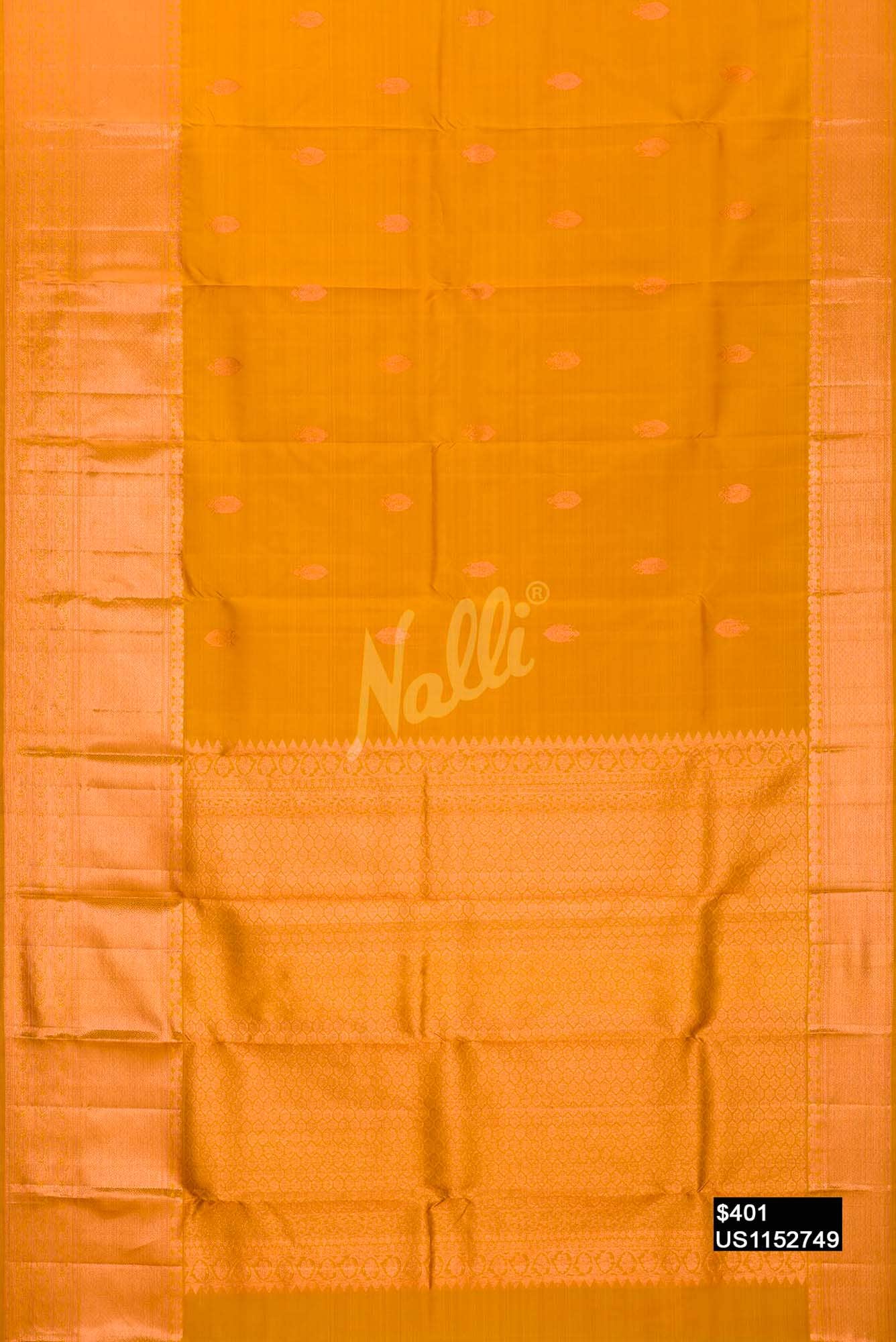 Mustard Kanchipuram Silk Saree