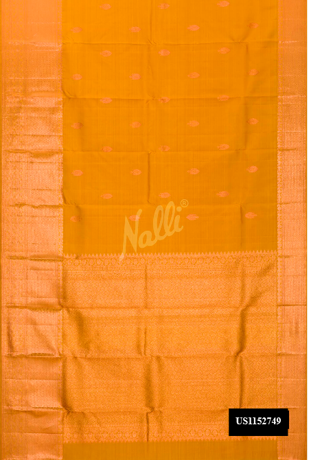 Mustard Kanchipuram Silk Saree