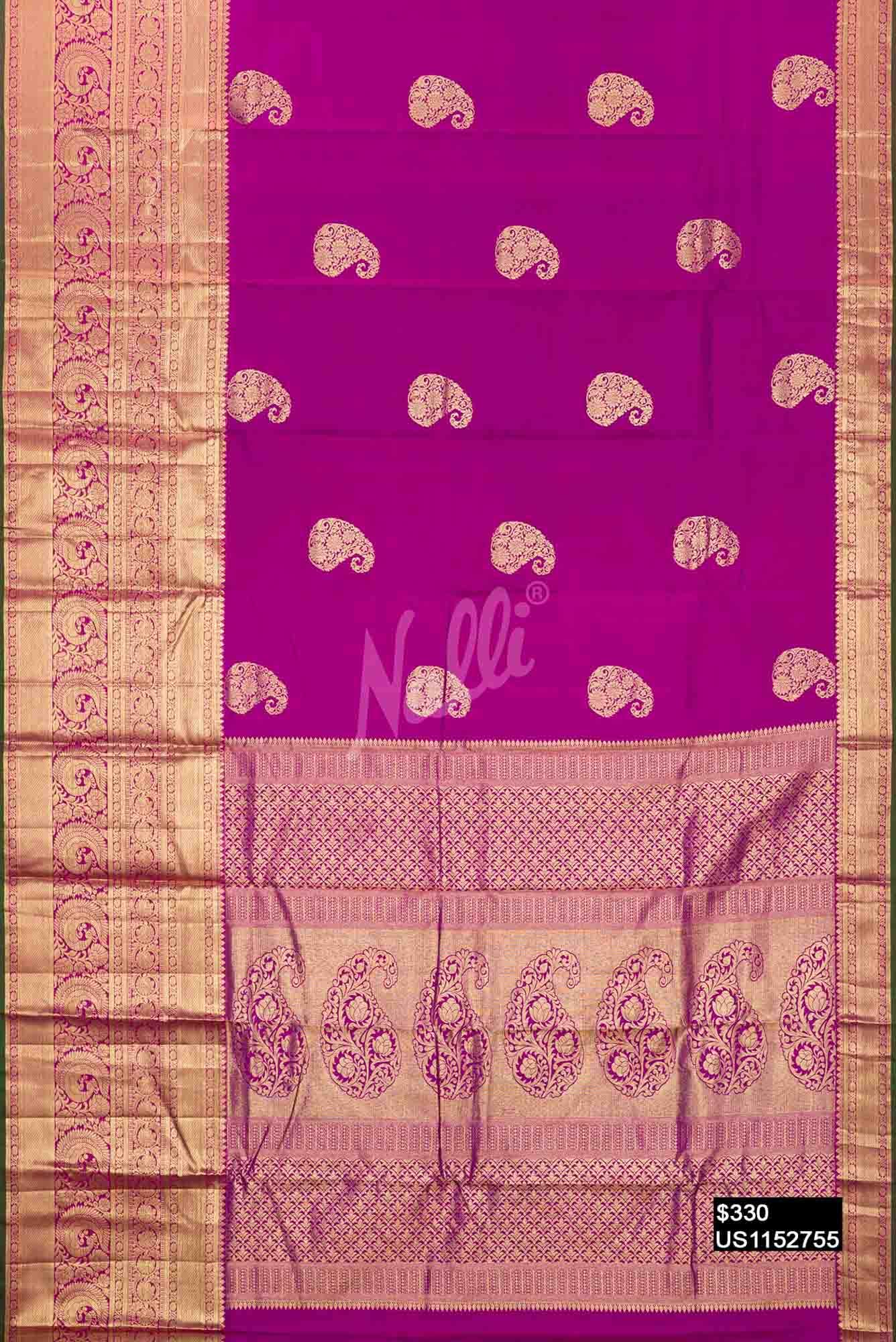 Purple Kanchipuram Silk Saree