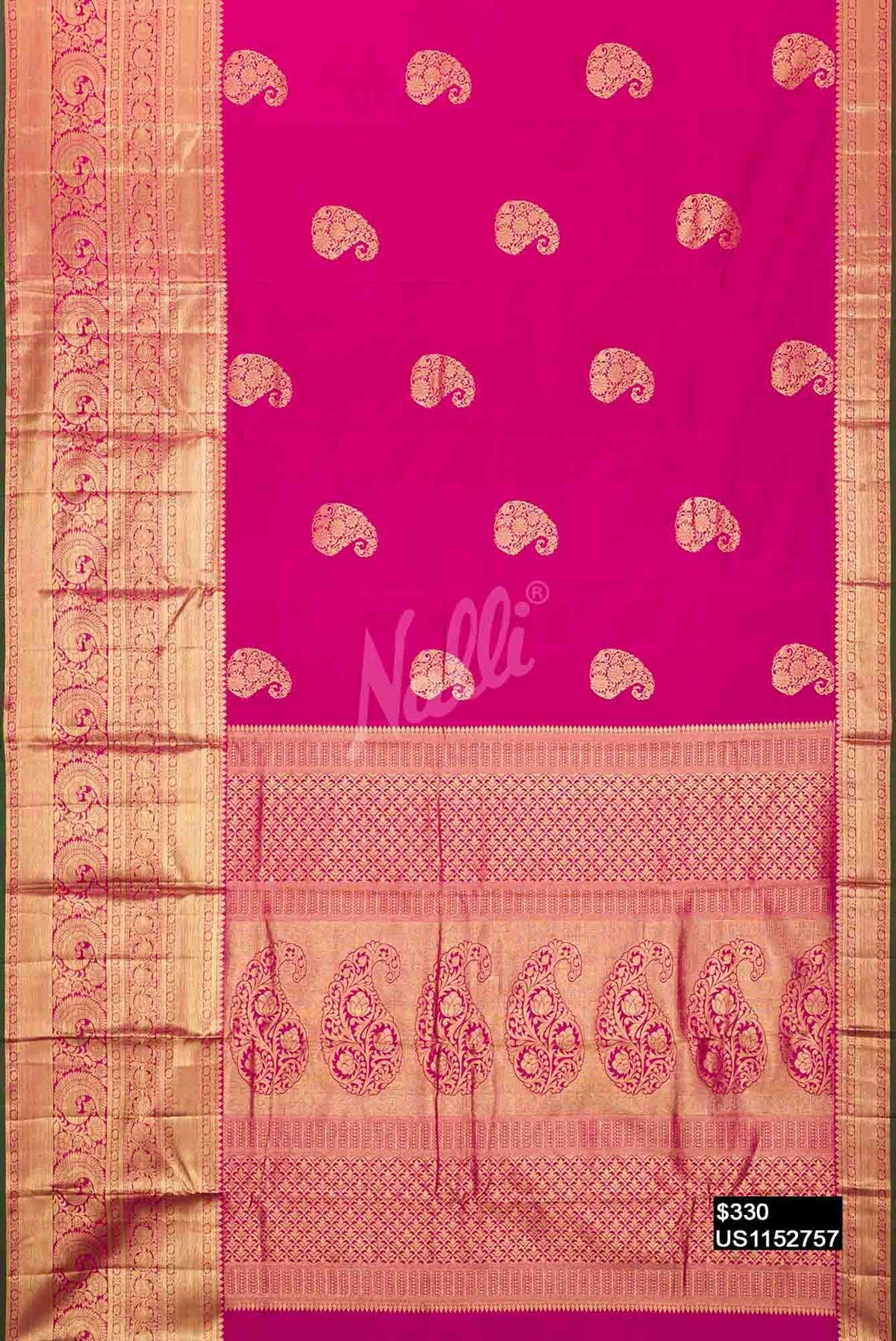 Pink Kanchipuram Silk Saree