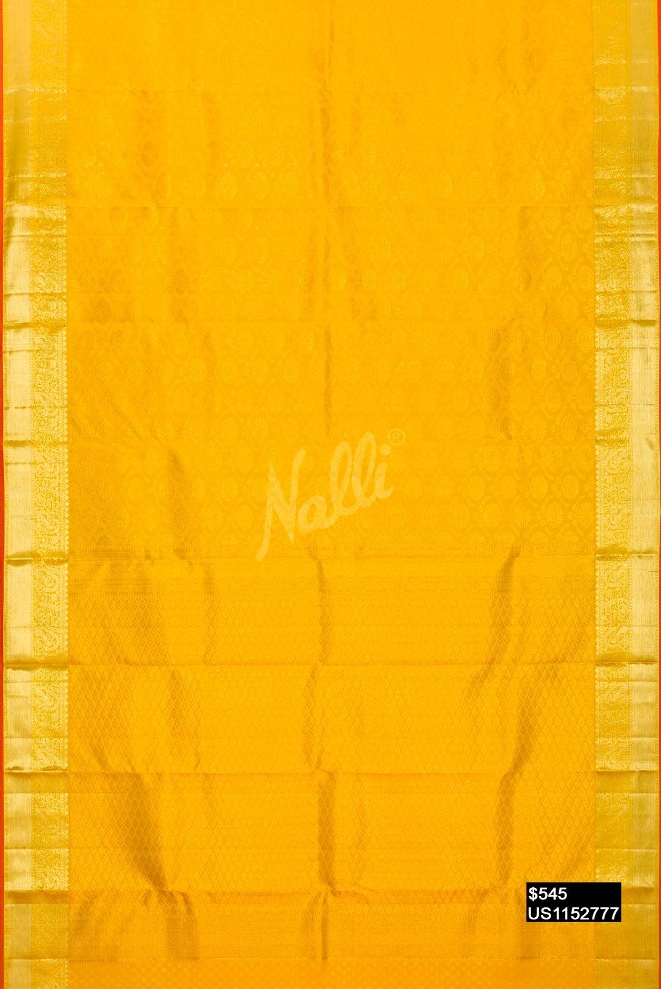 Yellow Kanchipuram Silk Saree