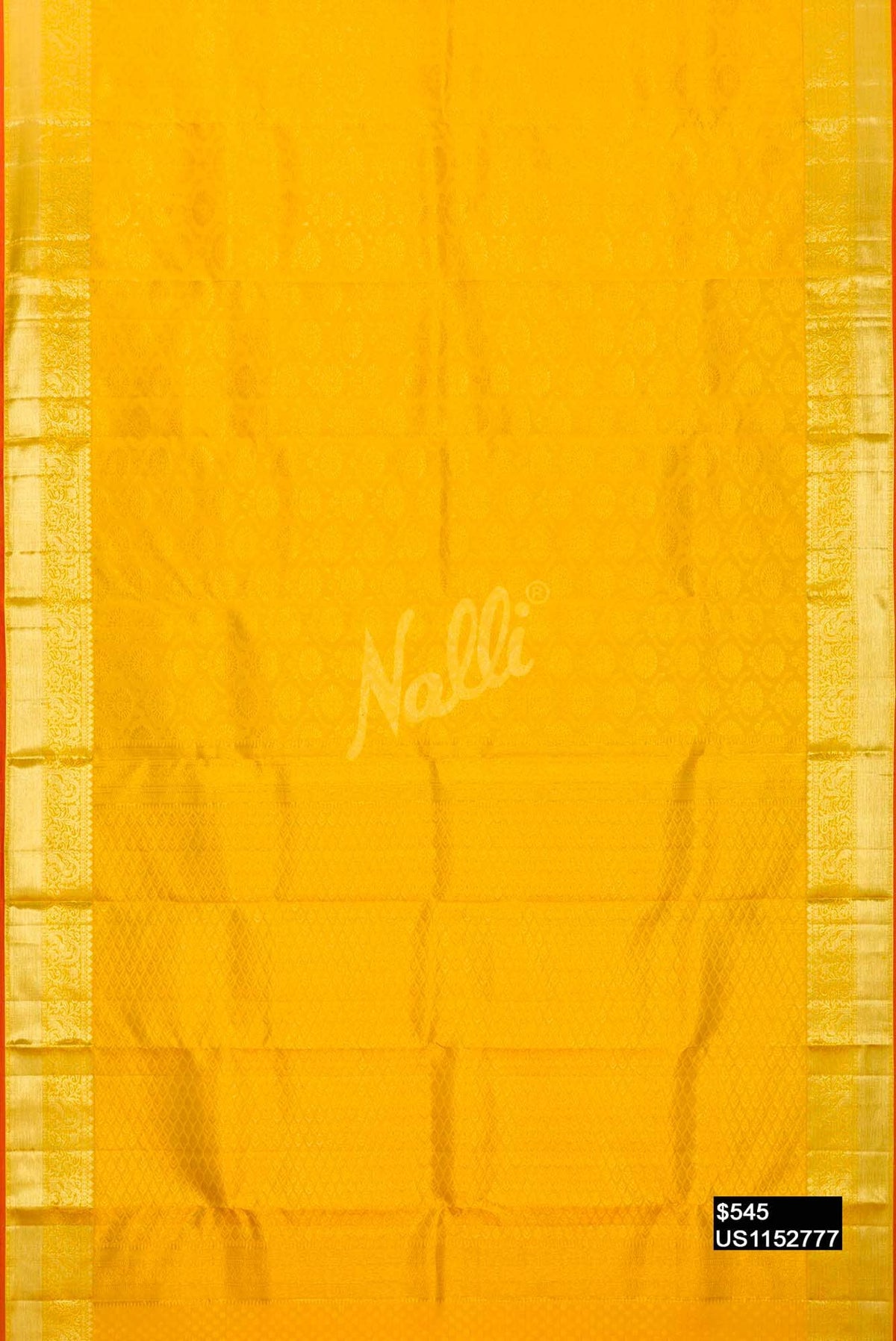 Yellow Kanchipuram Silk Saree