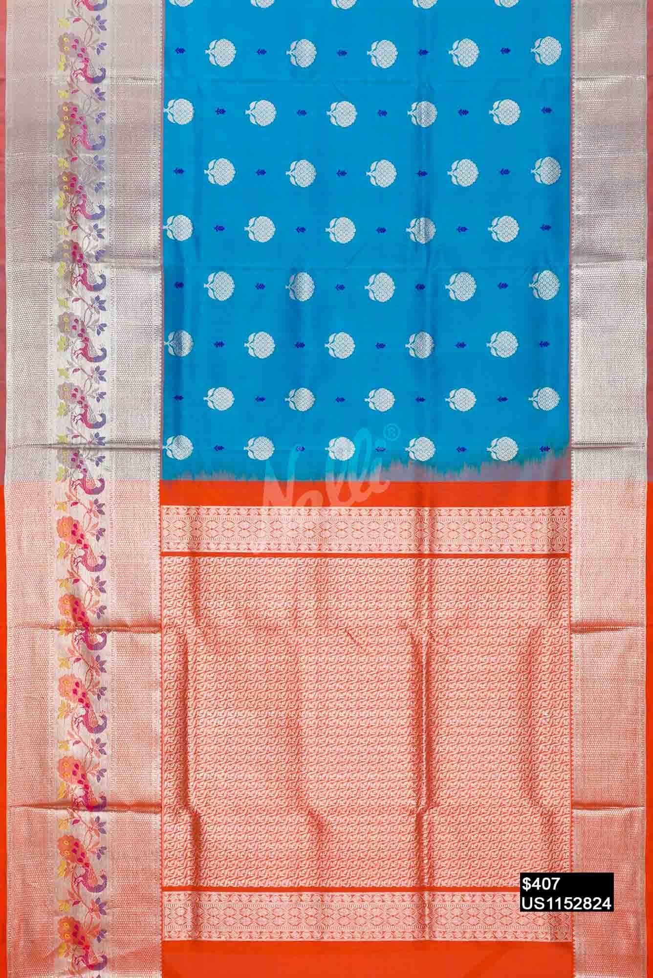 Sky Blue Venkatagiri Silk Saree