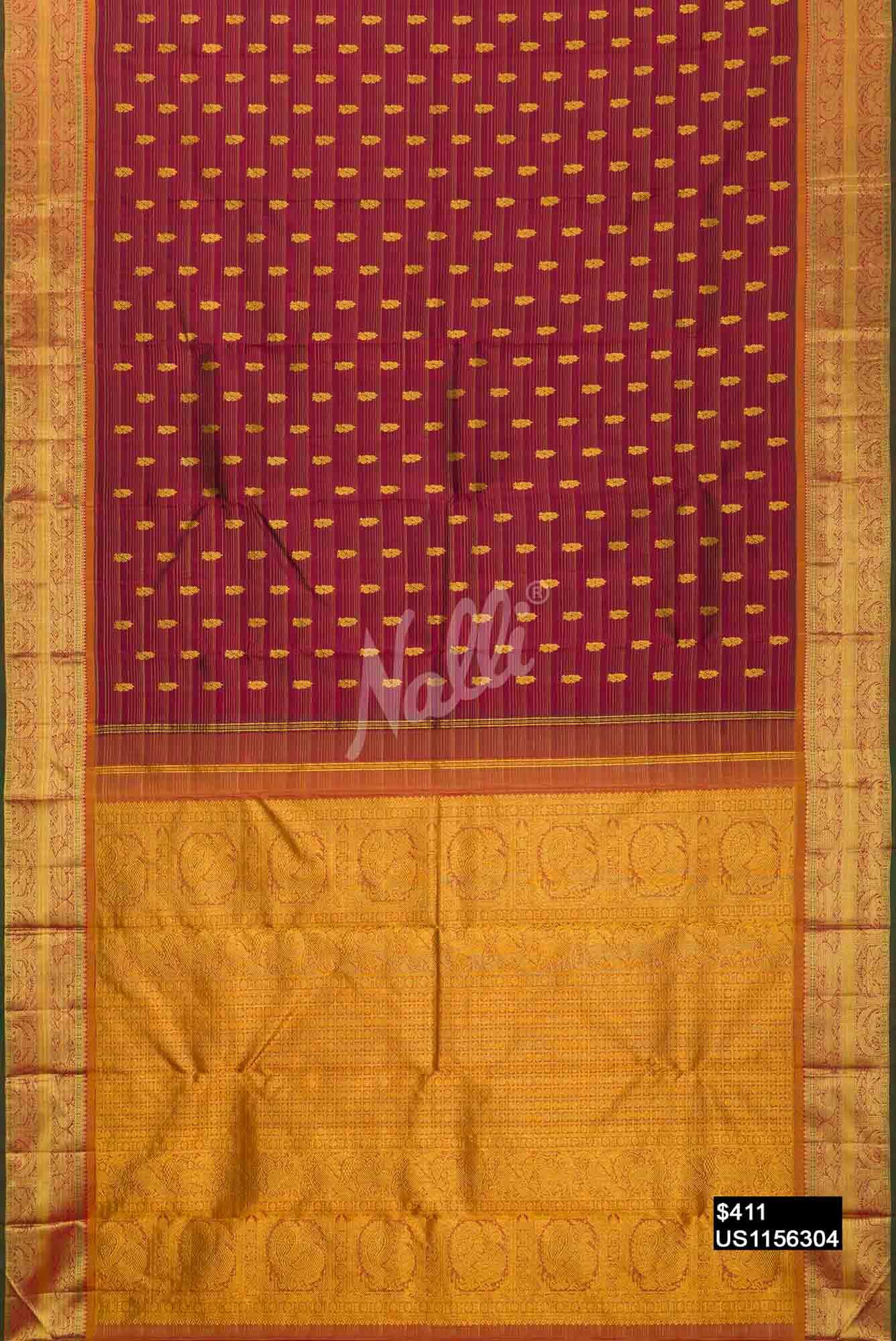 Maroon Kanchipuram Silk Saree