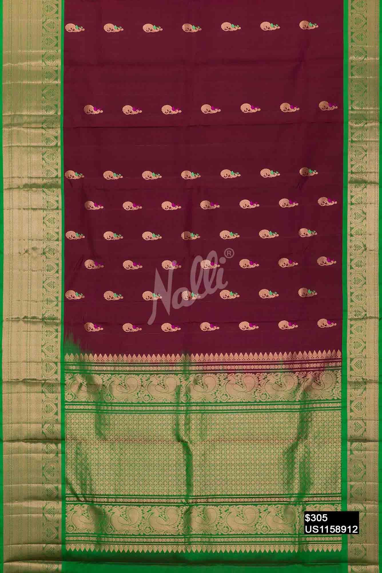 Maroon Kanchipuram Silk Saree