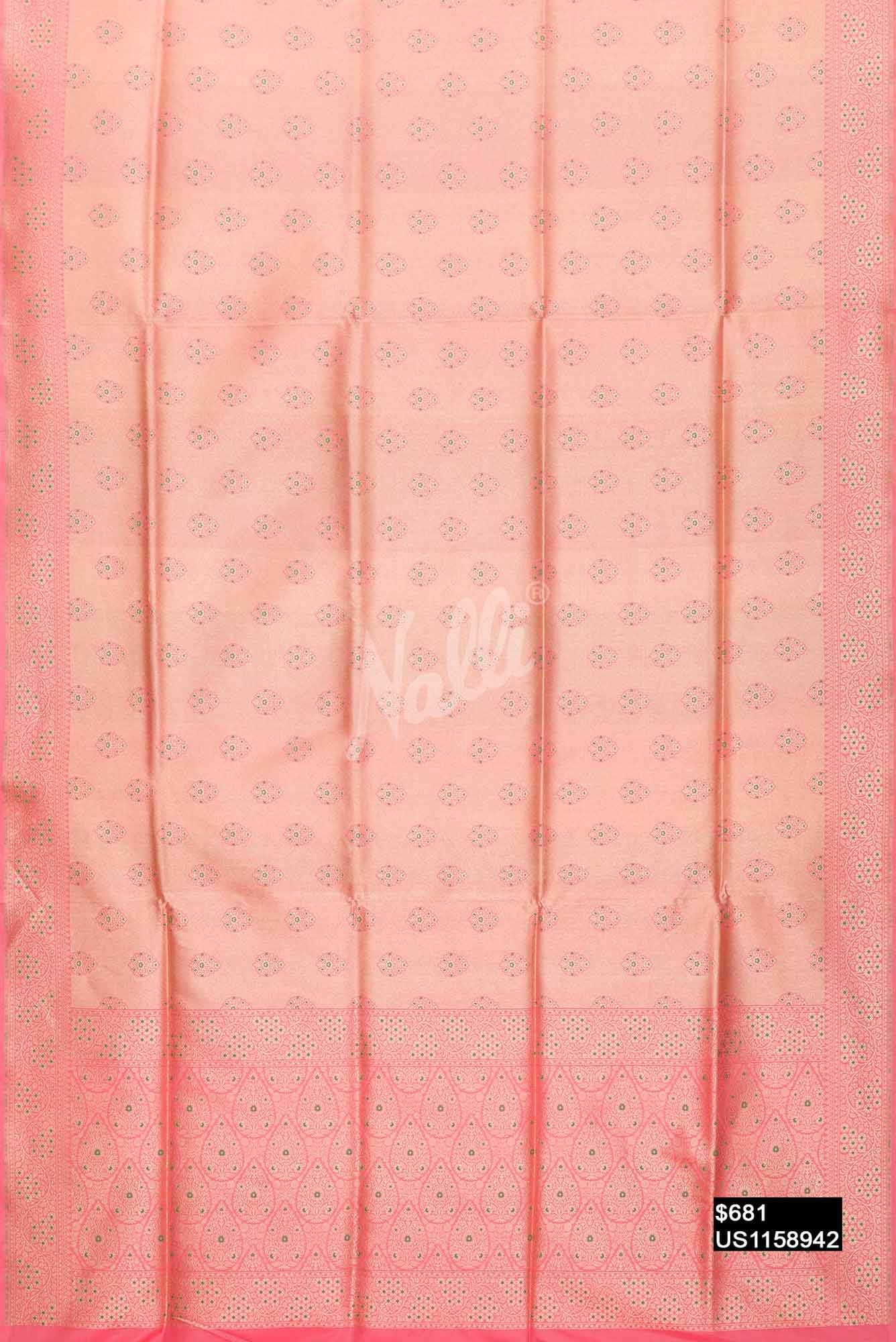 Peach Banarasi Silk Saree