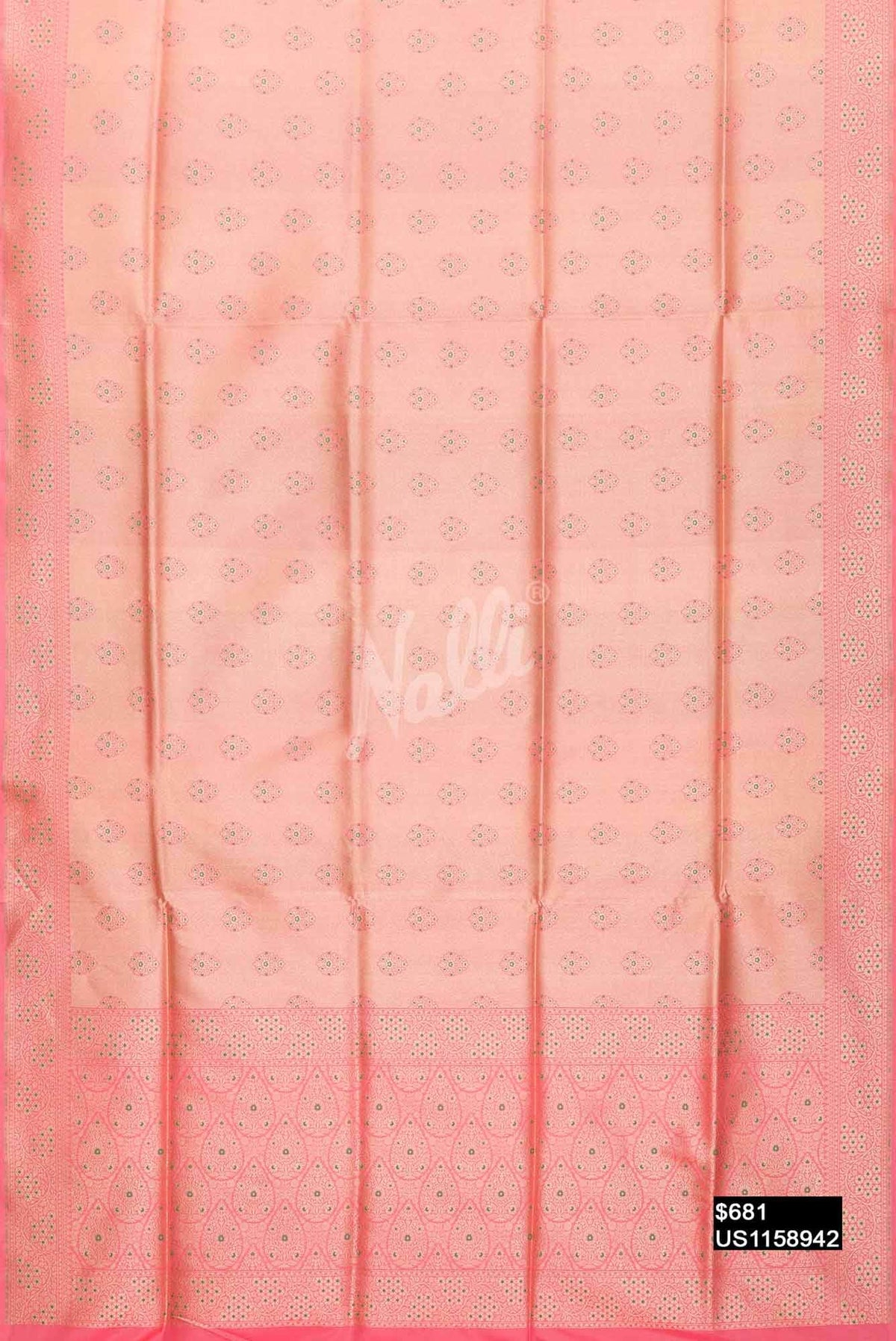 Peach Banarasi Silk Saree