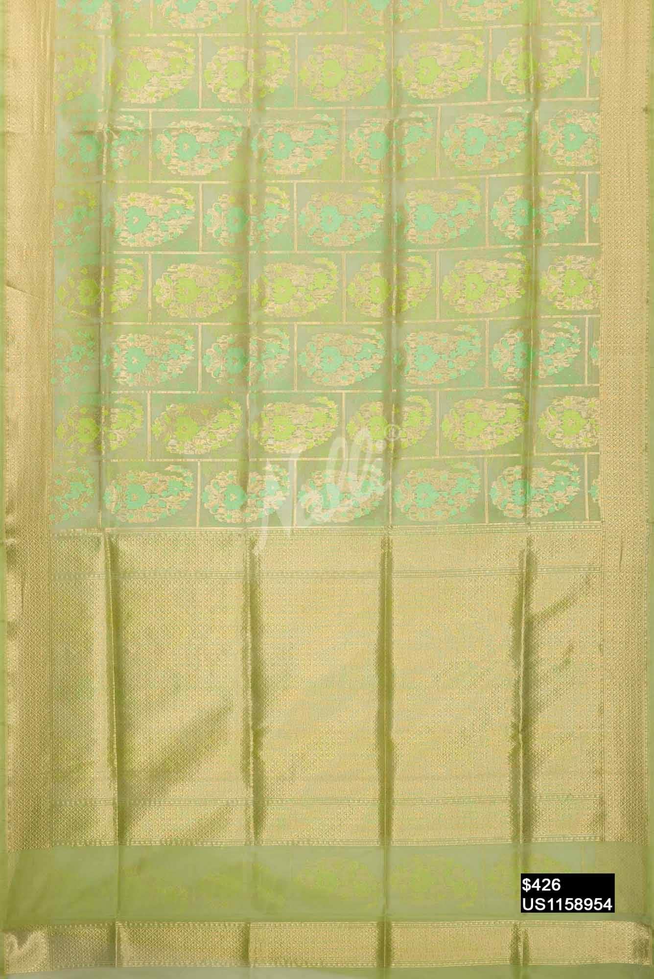 Green Organza Silk Saree
