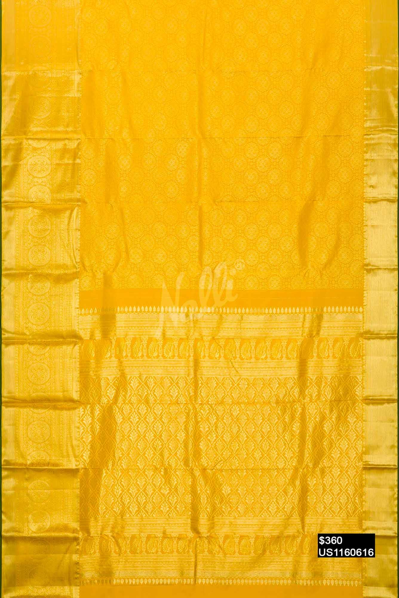 Yellow Kanchipuram Silk Saree
