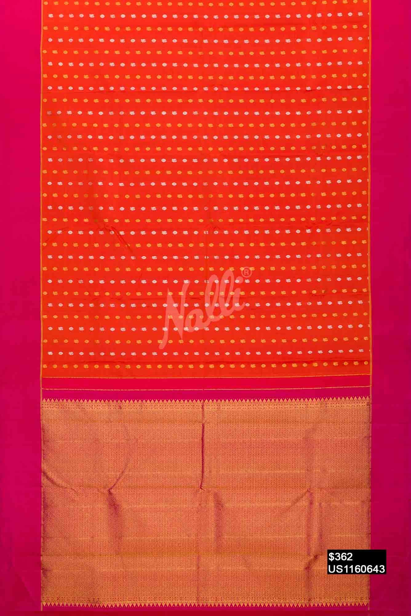Orange Kanchipuram Silk Saree