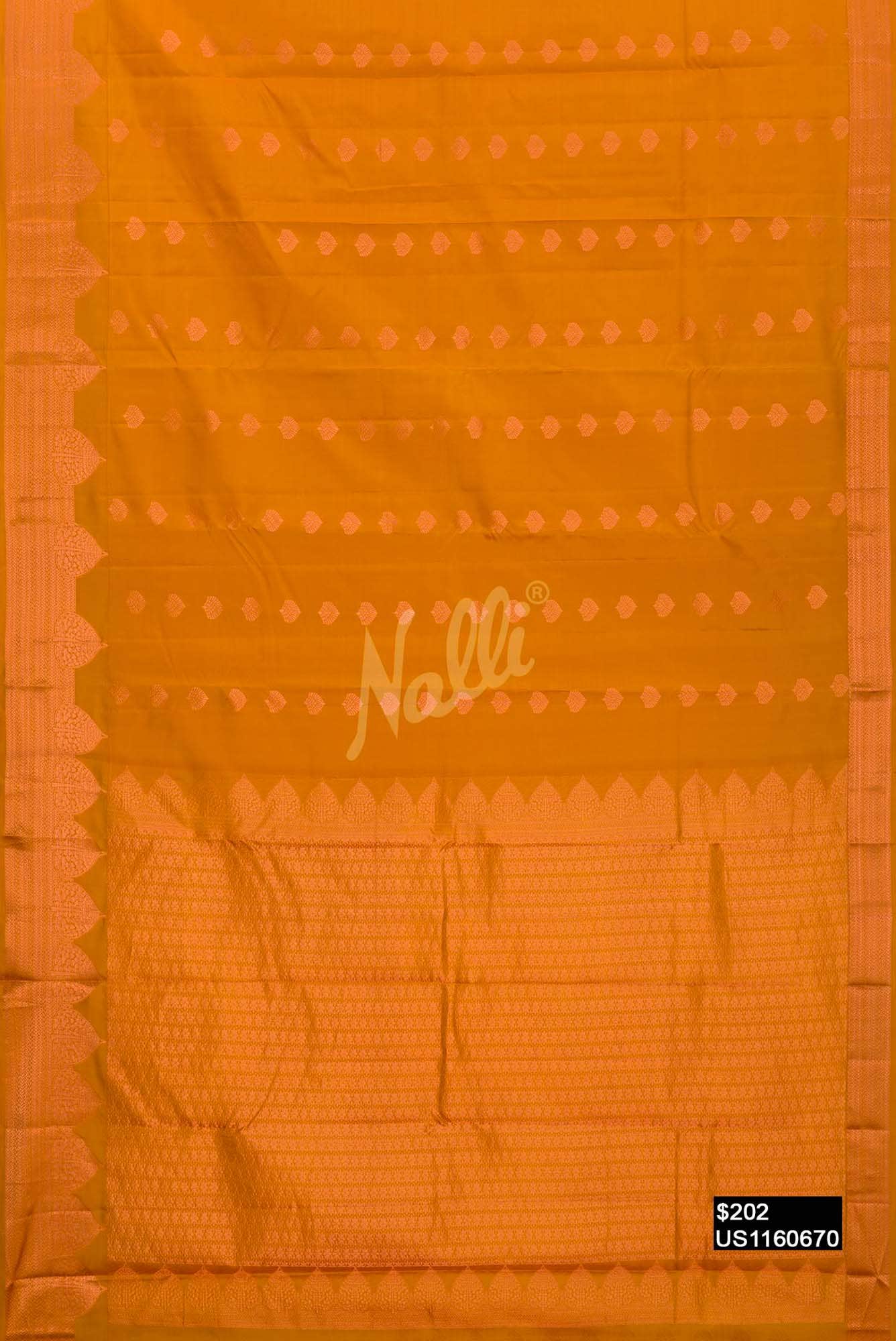 Mustard Kanchipuram Silk Saree