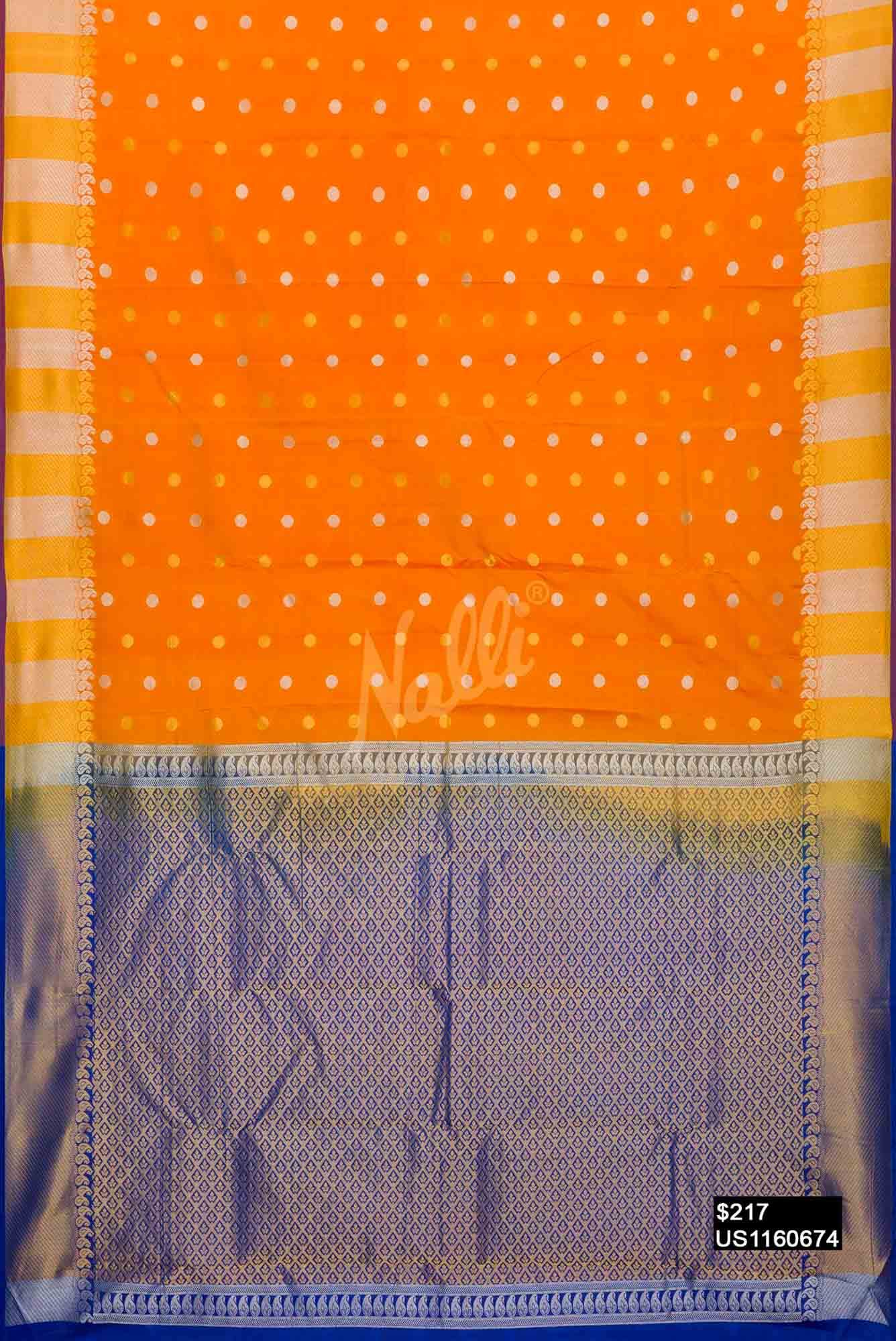 Orange Kanchipuram Silk Saree
