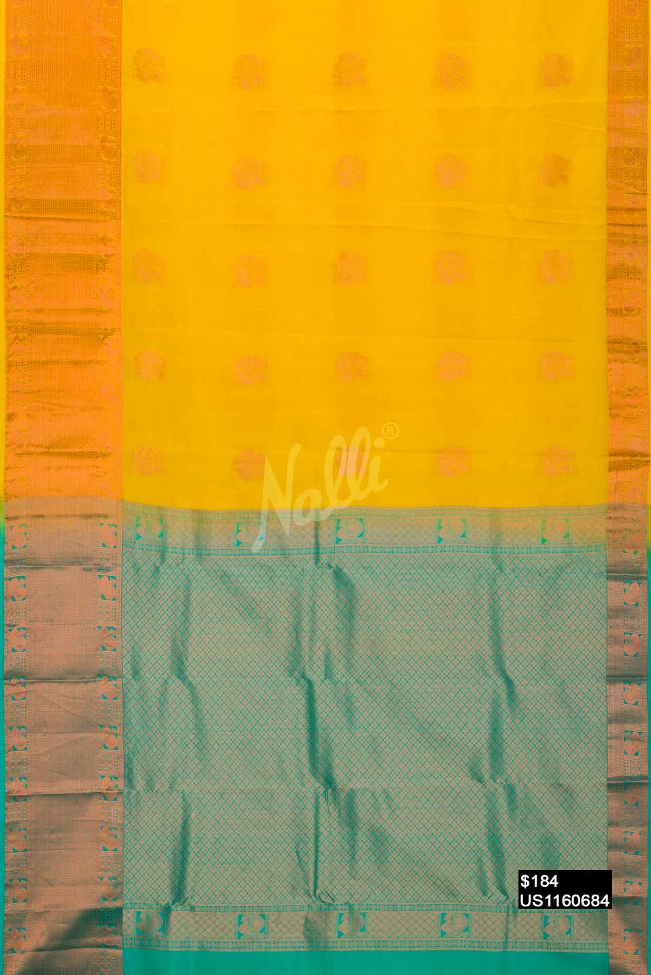 Yellow Kanchipuram Silk Saree