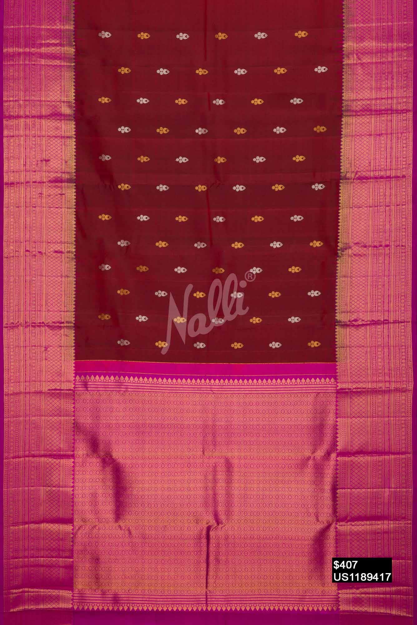 Maroon Kanchipuram Silk Saree