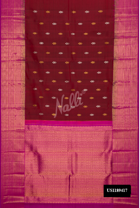 Maroon Kanchipuram Silk Saree