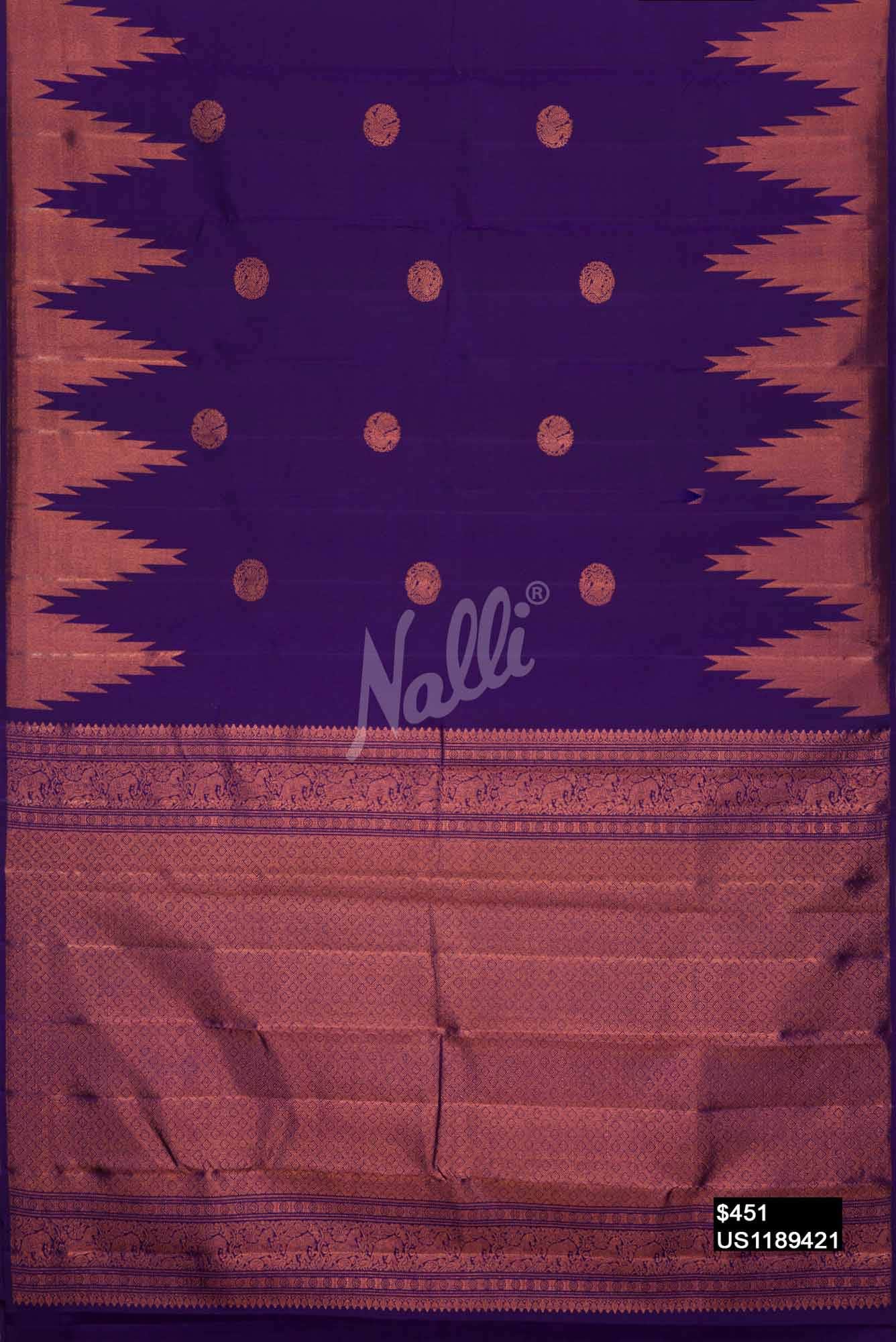 Navy Blue Kanchipuram Silk Saree