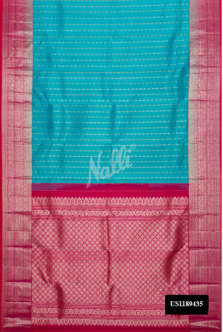 Sky Blue Kanchipuram Silk Saree