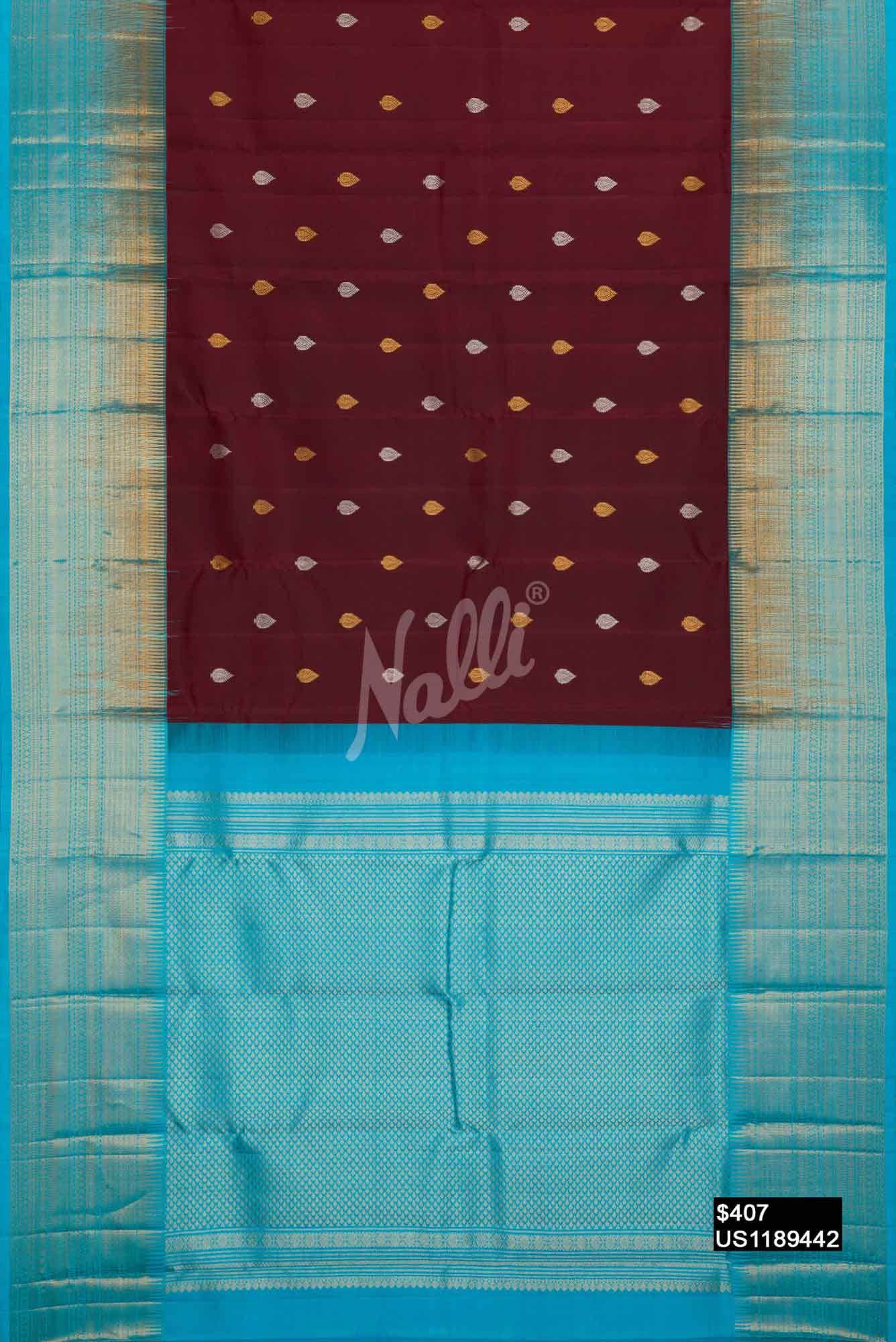 Maroon Kanchipuram Silk Saree