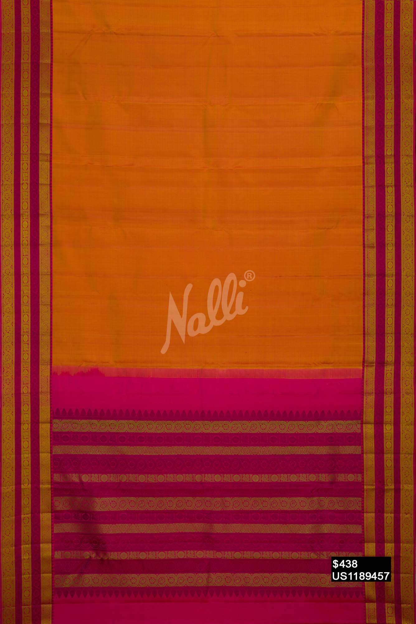 Mustard Kanchipuram Silk Saree