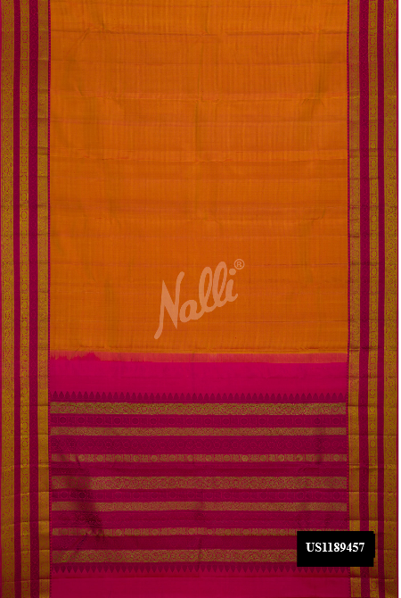 Mustard Kanchipuram Silk Saree