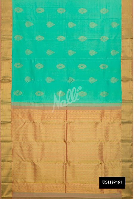 Sea Green Kanchipuram Silk Saree