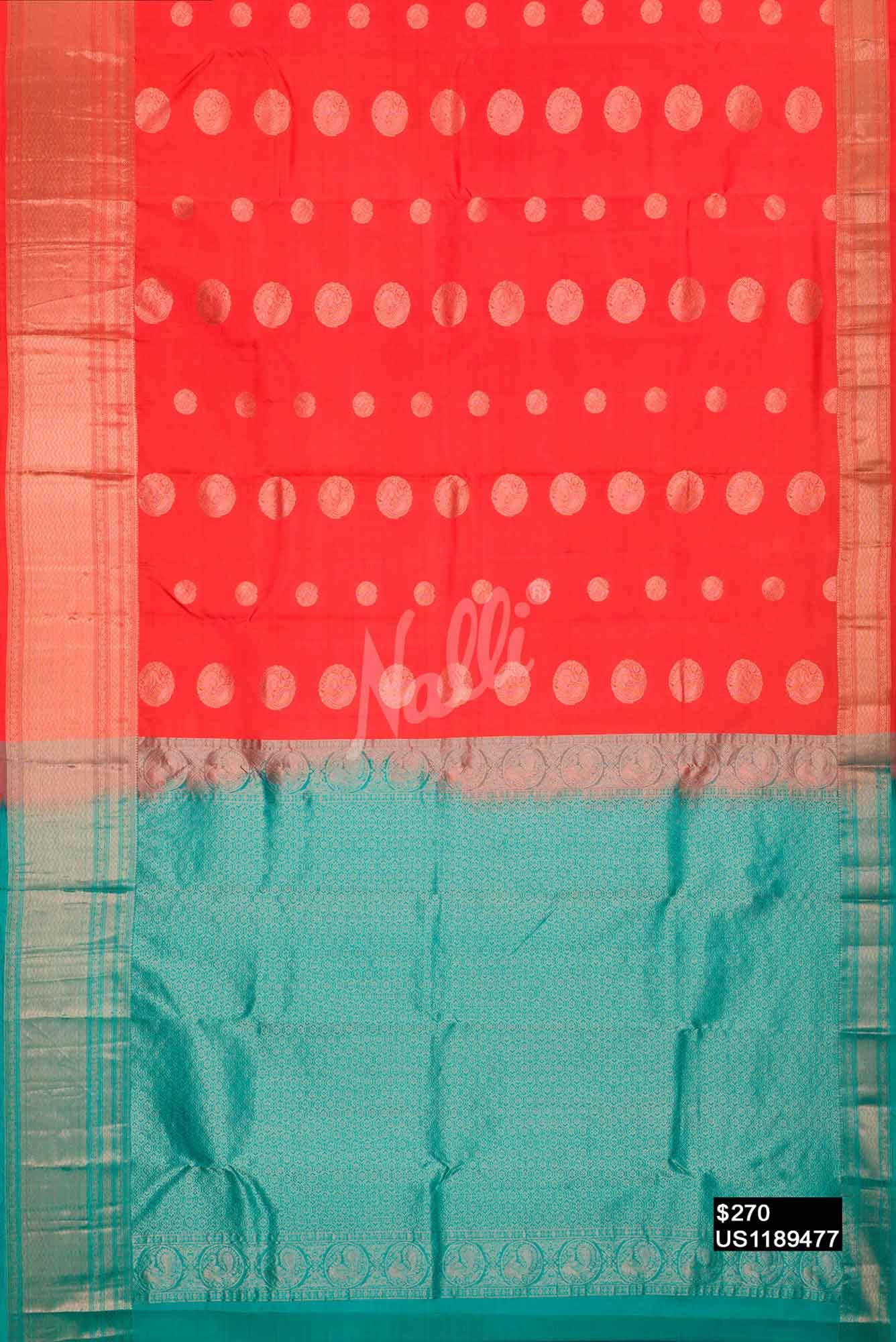 Peach Kanchipuram Silk Saree