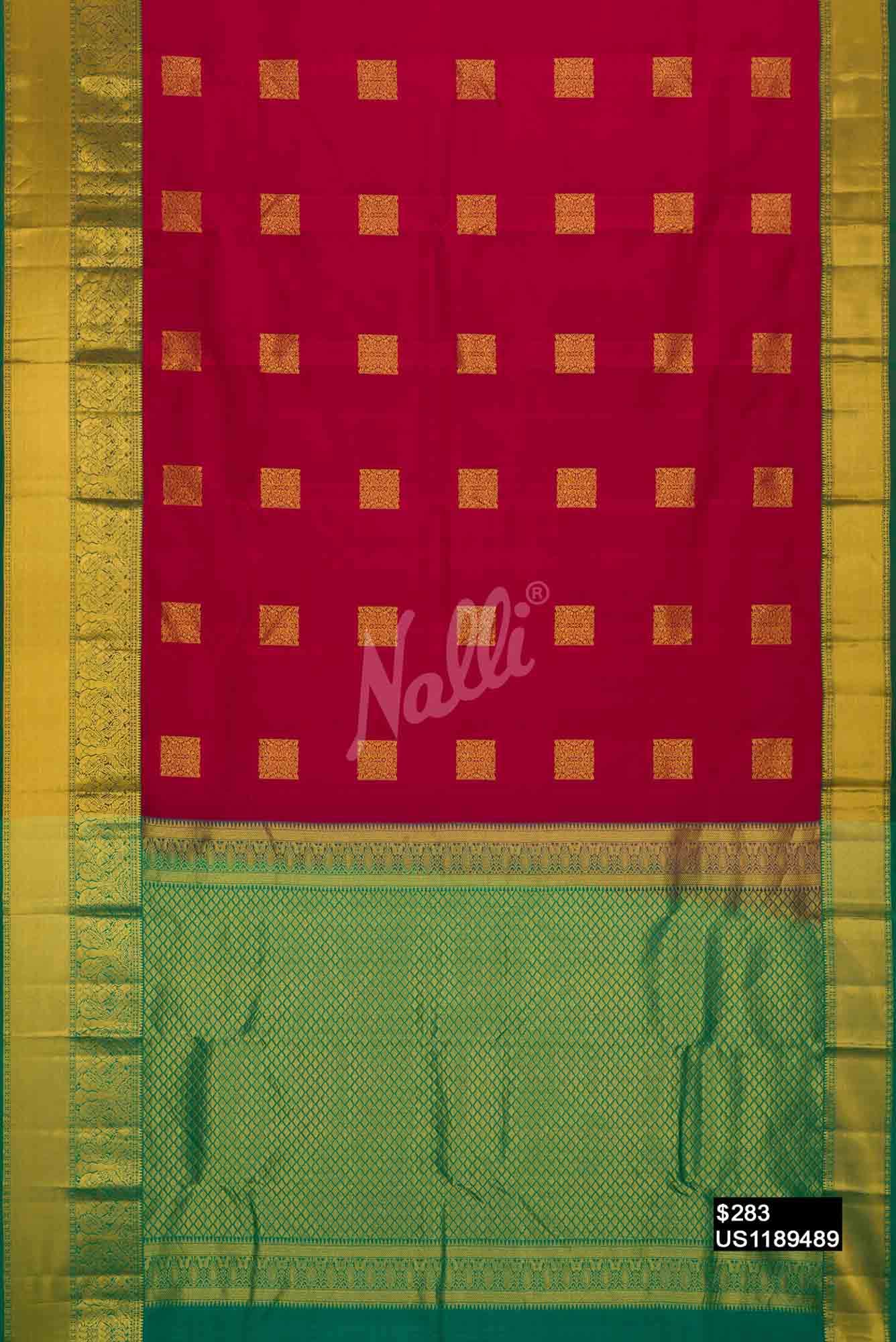 Dark Pink Kanchipuram Silk Saree