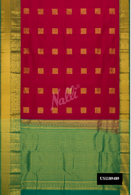 Dark Pink Kanchipuram Silk Saree