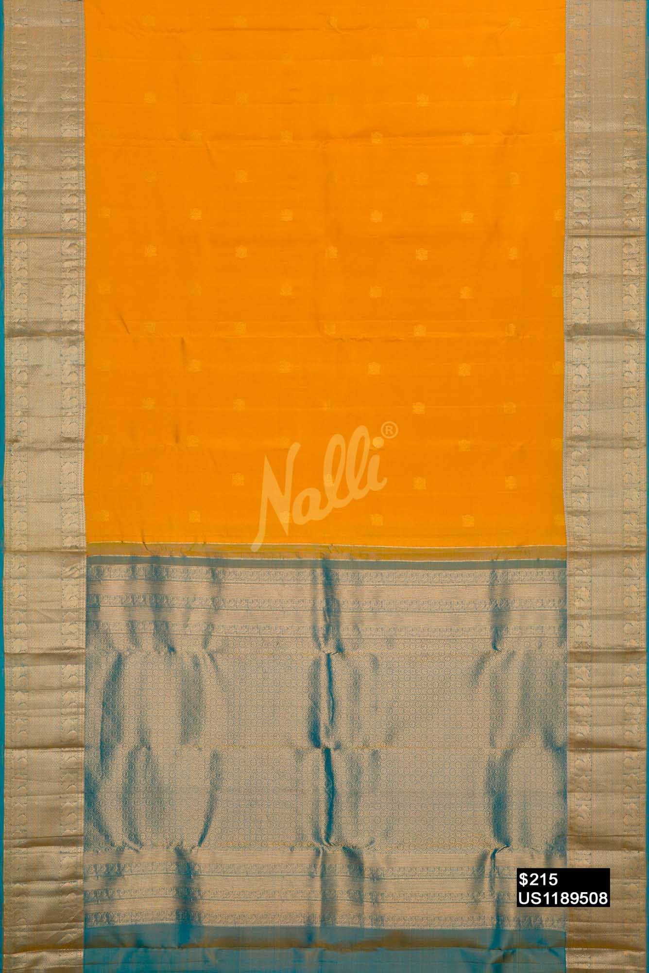 Mustard Kanchipuram Silk Saree