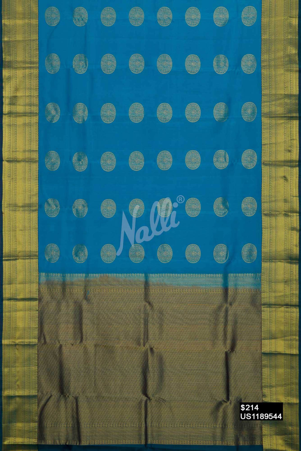 Blue Kanchipuram Silk Saree