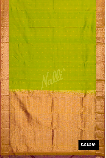Parrot Green Kanchipuram Silk Saree