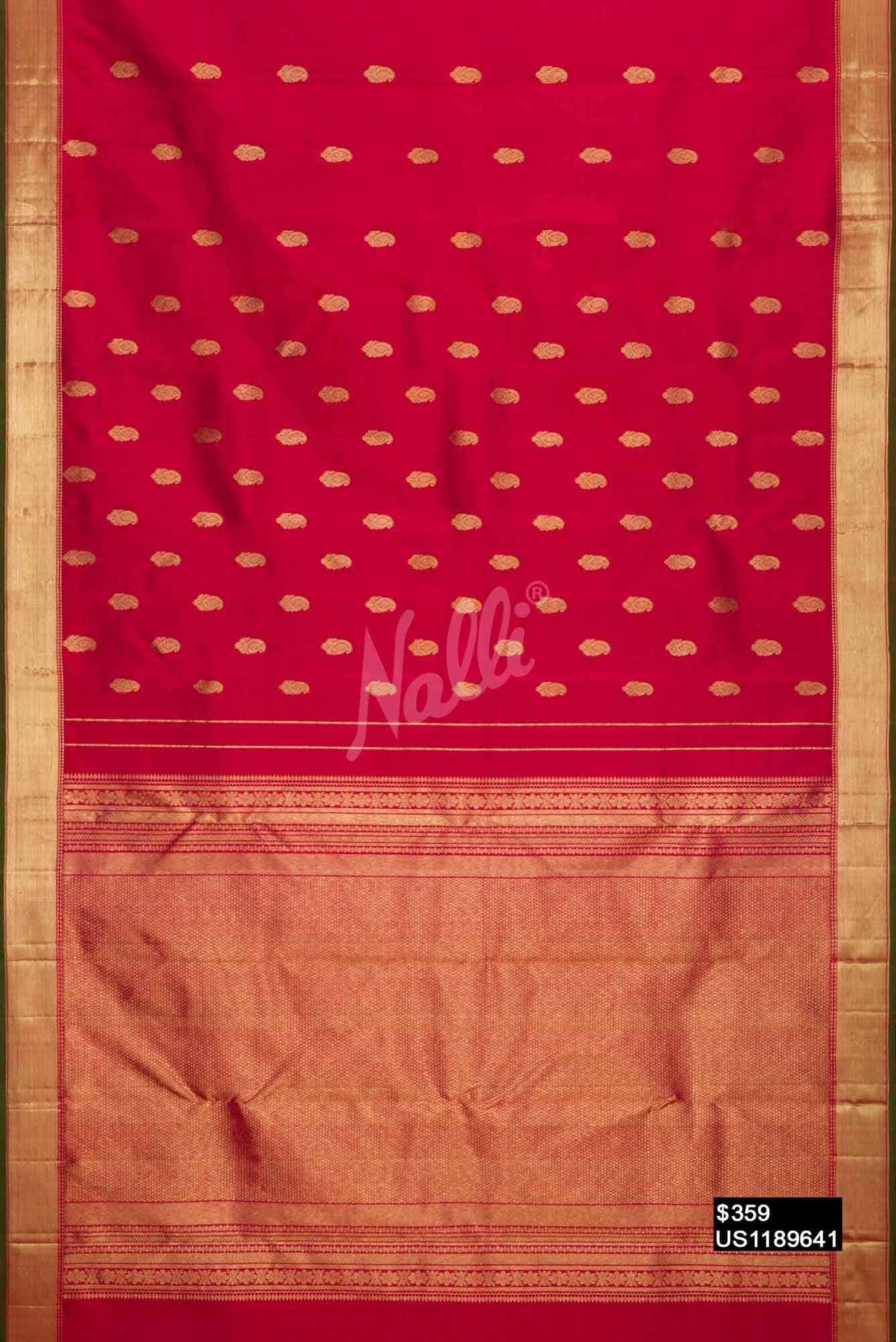 Dark Pink Kanchipuram Silk Saree