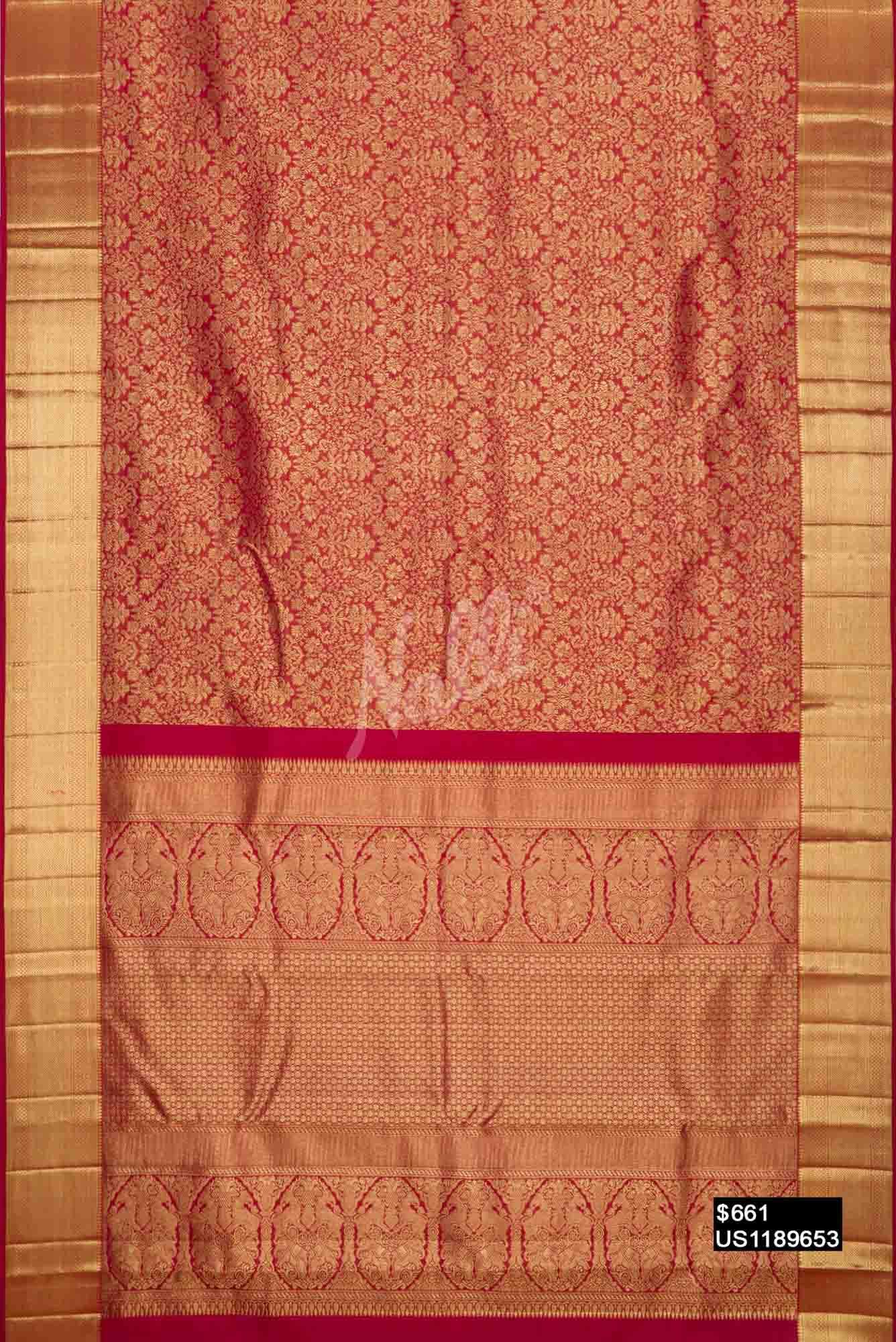 Maroon Kanchipuram Silk Saree