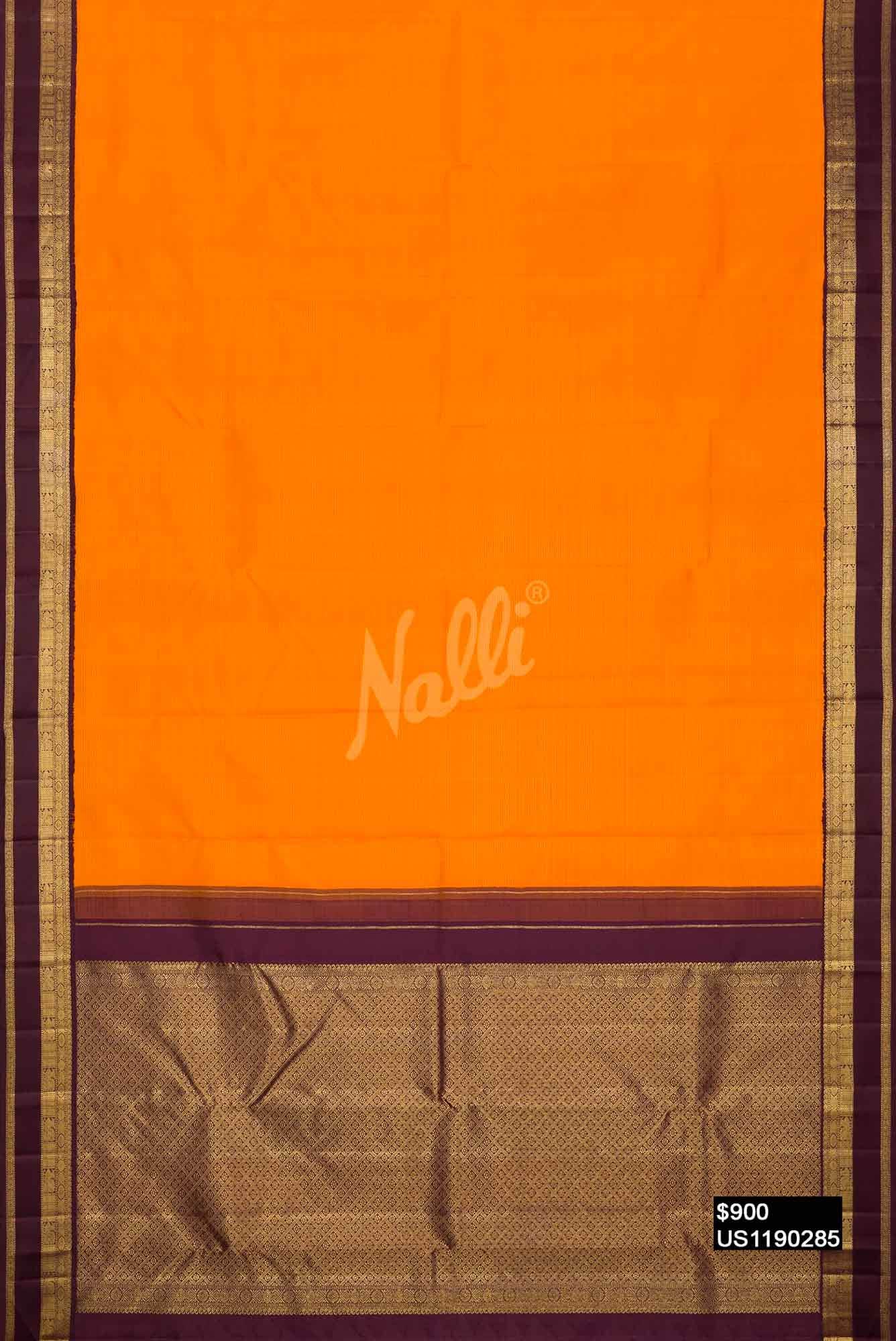 Orange Kanchipuram Silk Saree