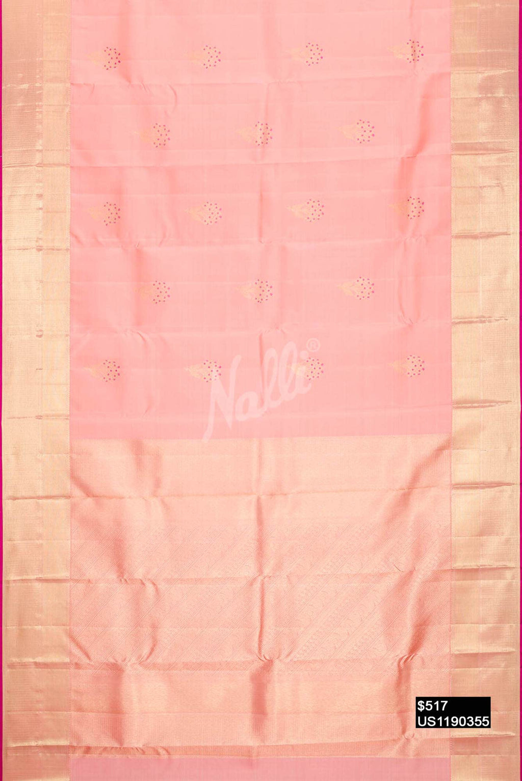 Peach Kanchipuram Silk Saree