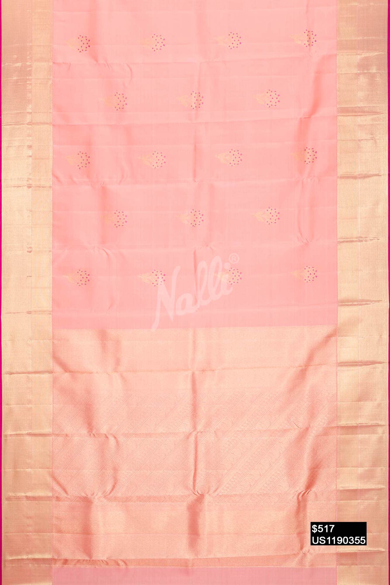 Peach Kanchipuram Silk Saree