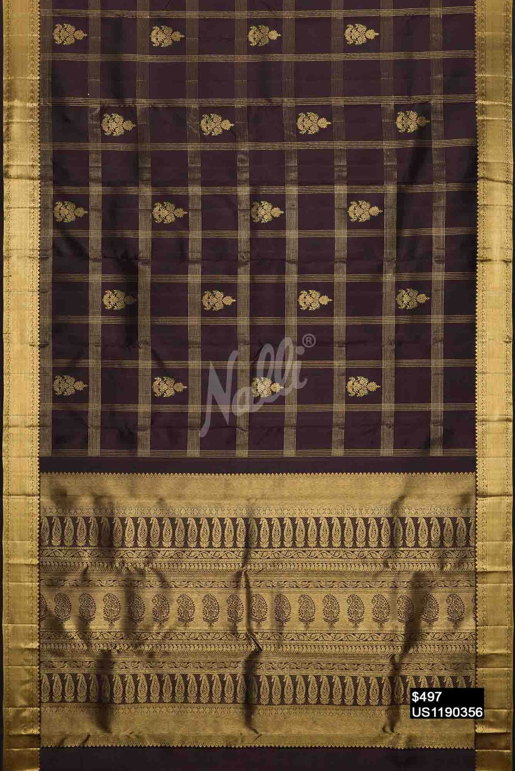 Coffee Brown Kanchipuram Silk Saree