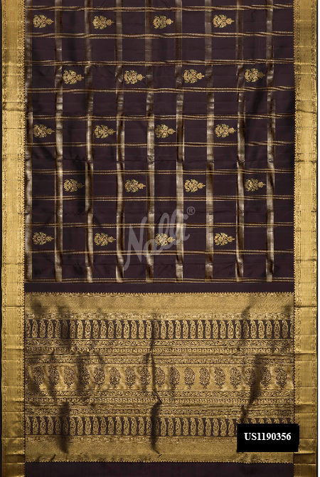 Coffee Brown Kanchipuram Silk Saree