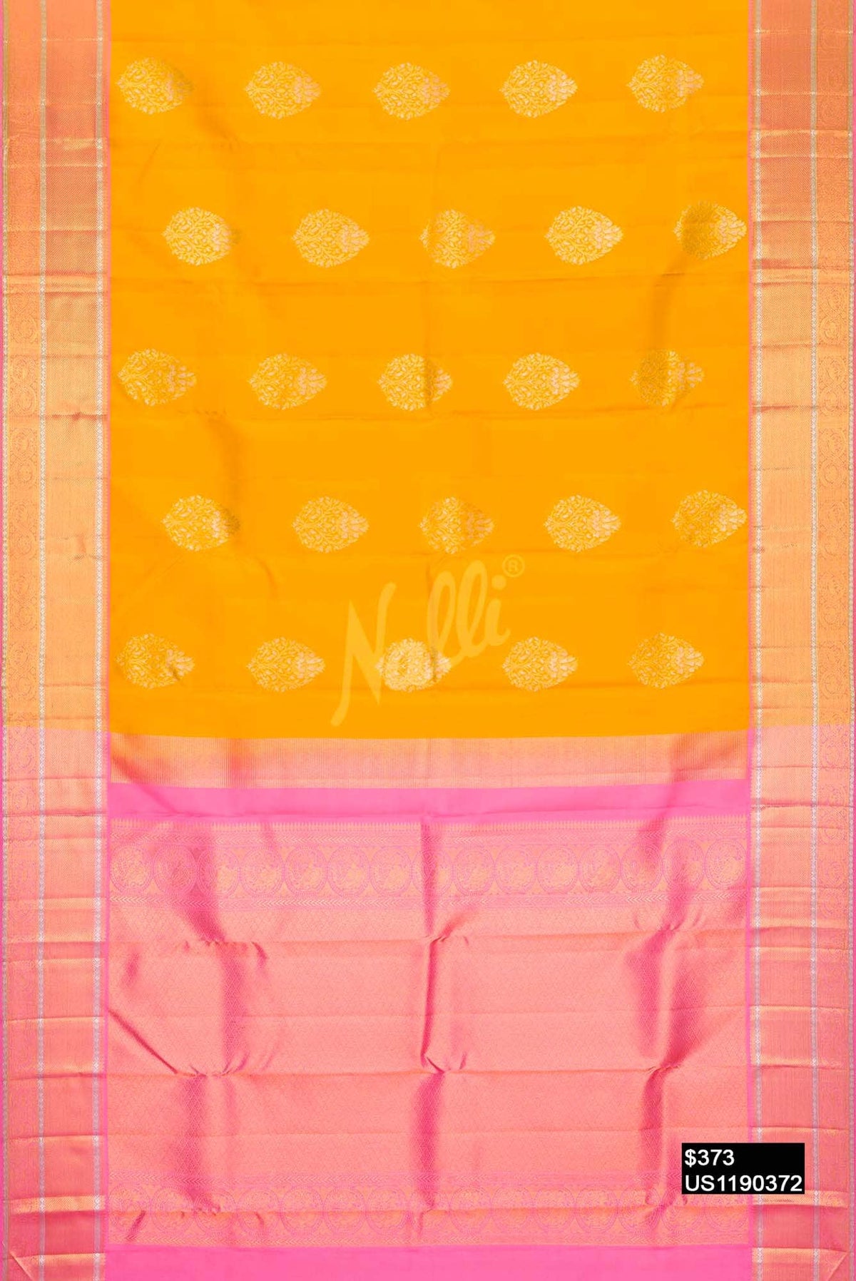 Yellow Kanchipuram Silk Saree