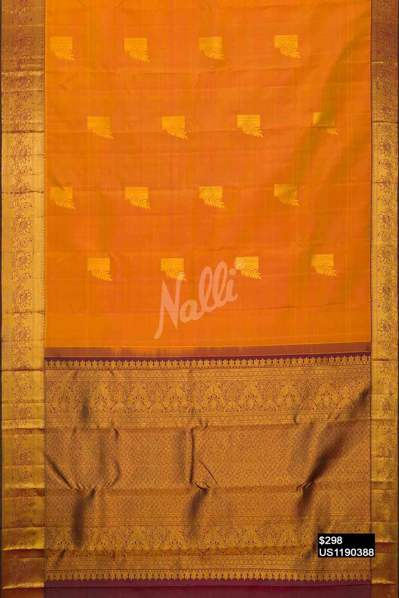 Mustard Kanchipuram Silk Saree