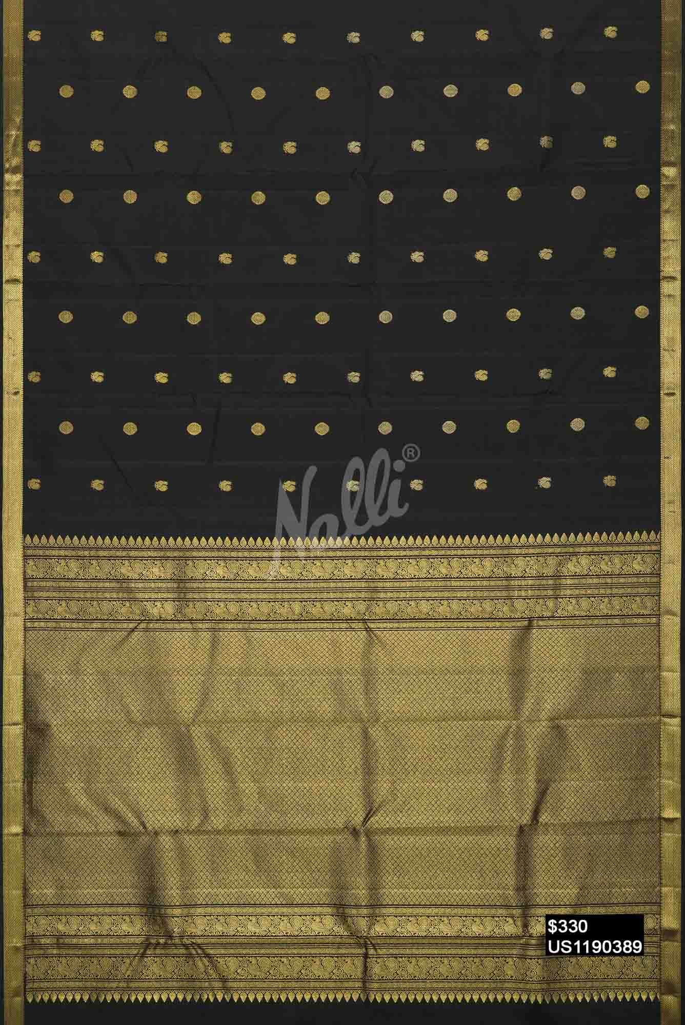 Black Kanchipuram Silk Saree