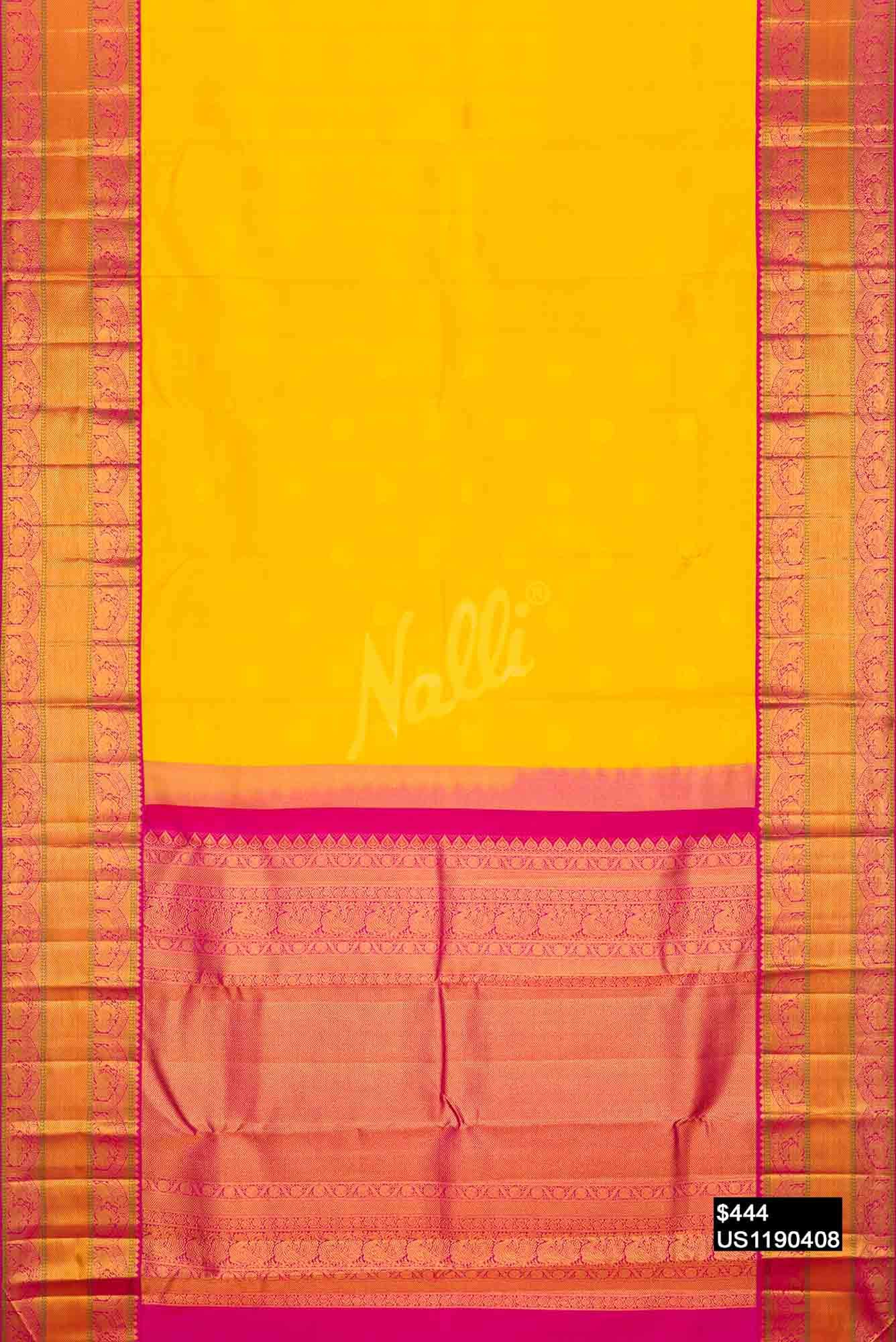 Yellow Kanchipuram Silk Saree