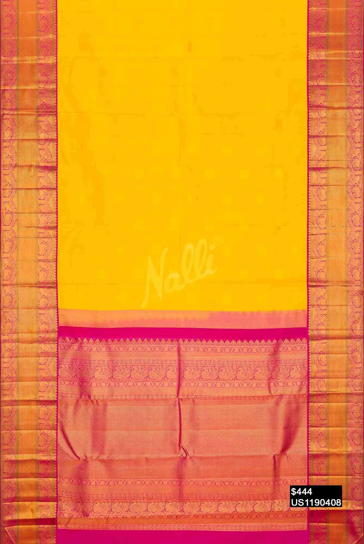 Yellow Kanchipuram Silk Saree