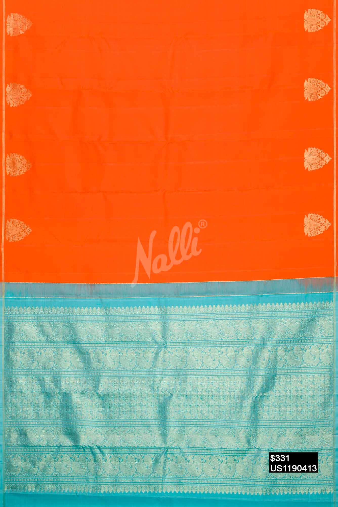 Orange Kanchipuram Silk Saree