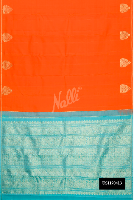 Orange Kanchipuram Silk Saree